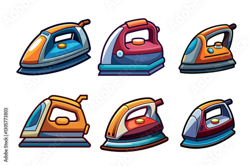 Set of Iron vector illustration isolated on a white background