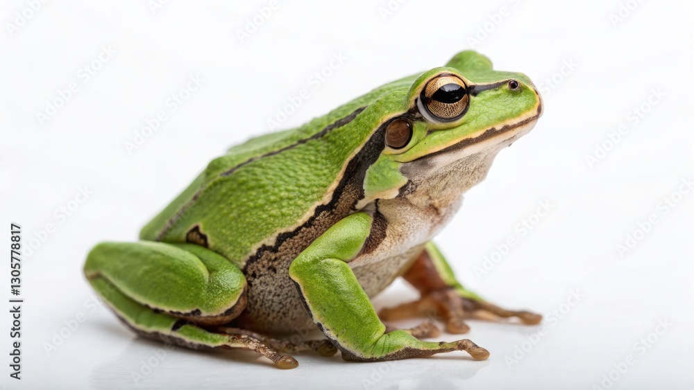 European Tree Frog Portrait, Bokeh, Hyla arborea, Amphibian, Fine Art Photography, White Background, Macro Photography, Nature European Tree Frog Portrait, Bokeh, Hyla arborea, Amphibian, Fine Art Photography, White Background, Macro Photography, Nature