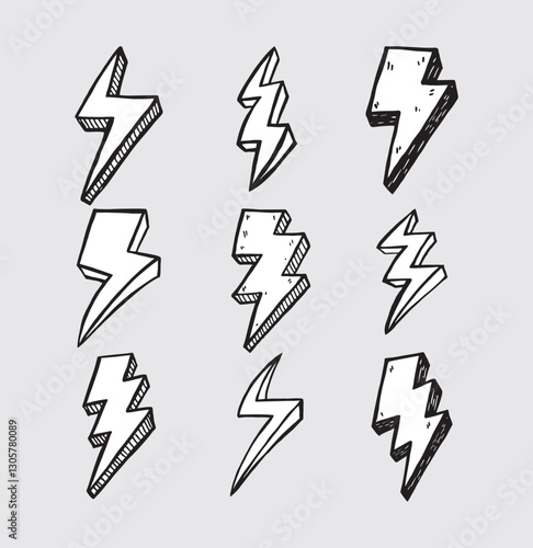 Vector abstract retro pattern with lightning bolts