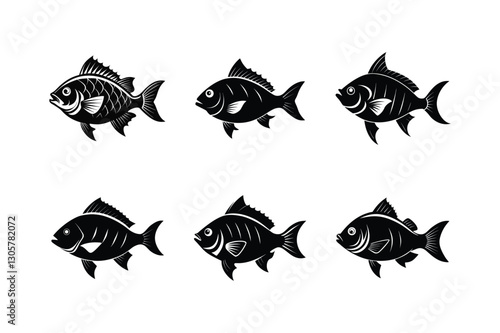 Gilded Surf Perch silhouette vector illustration