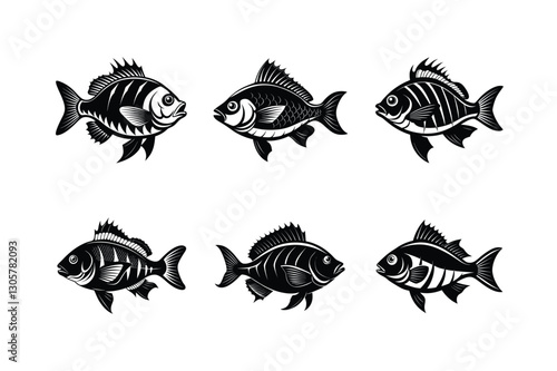 Gilded Surf Perch silhouette vector illustration