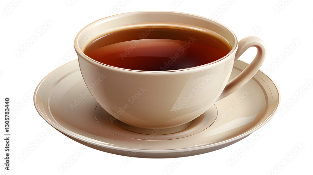 Steaming Cup of Comforting Hot Tea on Delicate Ceramic Saucer Steaming Cup of Comforting Hot Tea on Delicate Ceramic Saucer