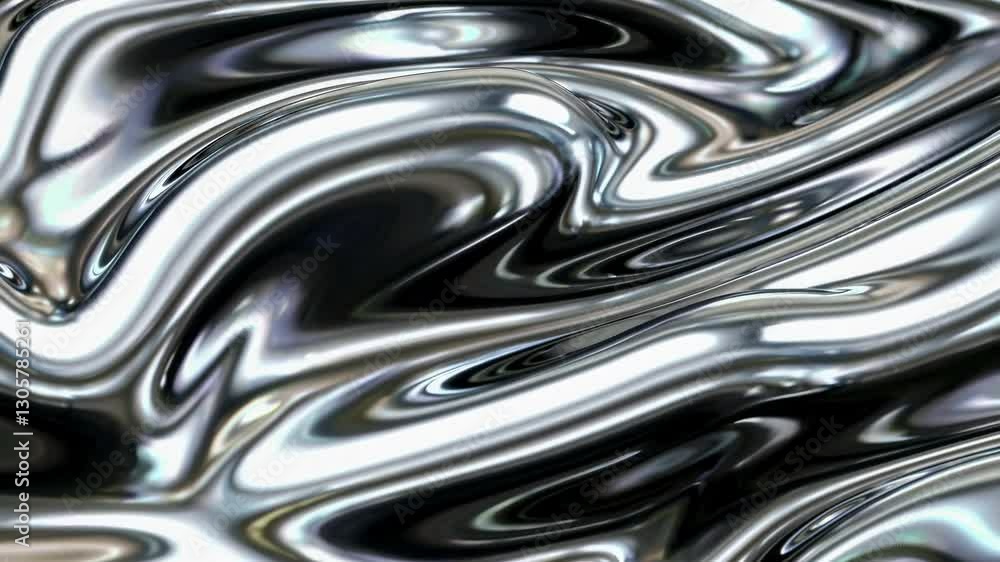 Abstract video concept with a close-up angle of flowing liquid metal, showcasing smooth, reflective surfaces and fluid motion in a modern style. Abstract video concept with a close-up angle of flowing liquid metal, showcasing smooth, reflective surfaces and fluid motion in a modern style.
