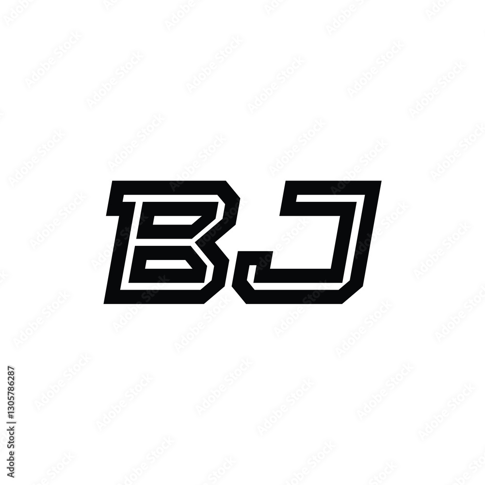 BJ monogram logo design letter text name symbol monochrome logotype alphabet character simple logo BJ monogram logo design letter text name symbol monochrome logotype alphabet character simple logo