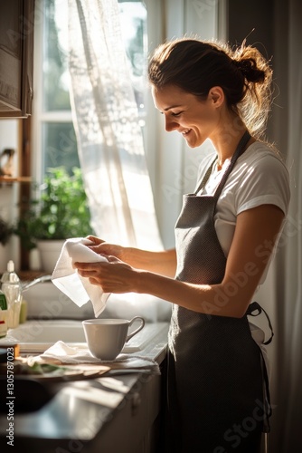 Housewife doing house cleaning during spring cleaning. Free Download Housewife doing house cleaning during spring cleaning. - GFXLoad