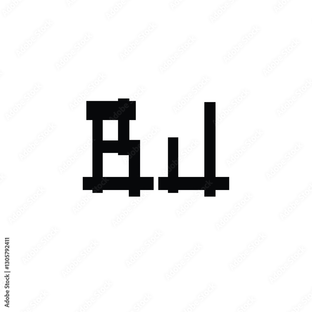 Naklejka premium BJ monogram logo design letter text name symbol monochrome logotype alphabet character simple logo