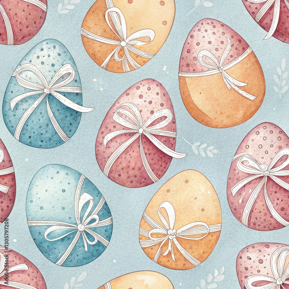 Fototapeta premium Seamless Easter Egg Pattern Design Festive Celebration Digital Artwork Pastel Colors Patterned View Creative Concept