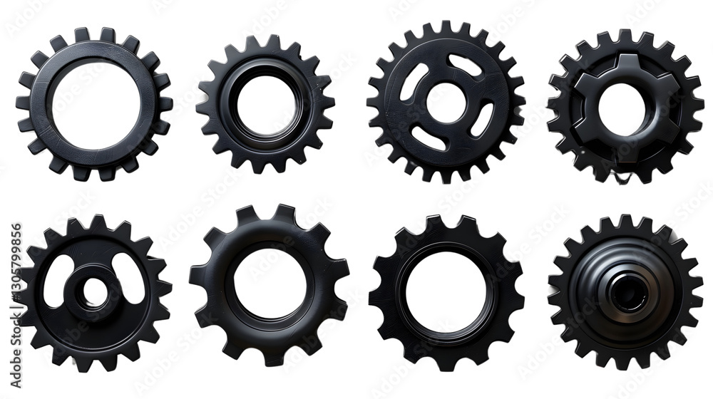 Closeup on Metallic Mechanical Gears and Cogs in Motion Closeup on Metallic Mechanical Gears and Cogs in Motion