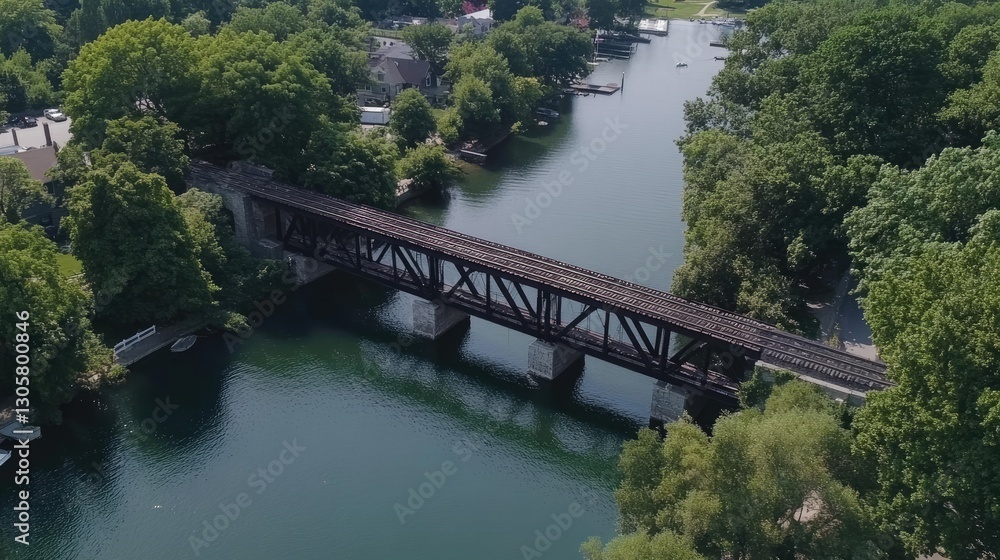 Fototapeta premium Bridge structural safety inspection with crack detection devices, weight limits, and traffic restrictions.