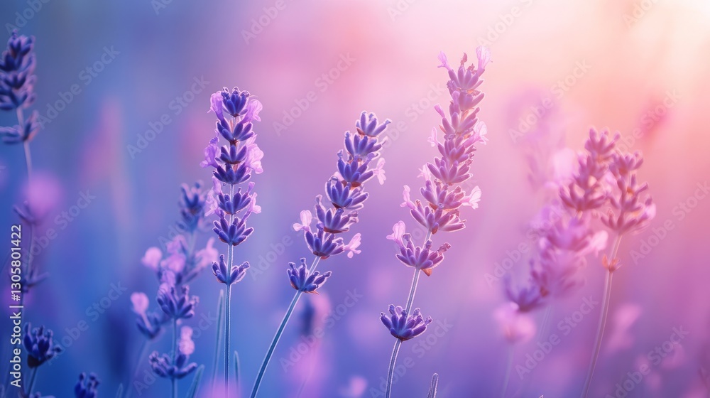 Obraz premium Soft lavender and pastel blue gradient, delicate and calming texture