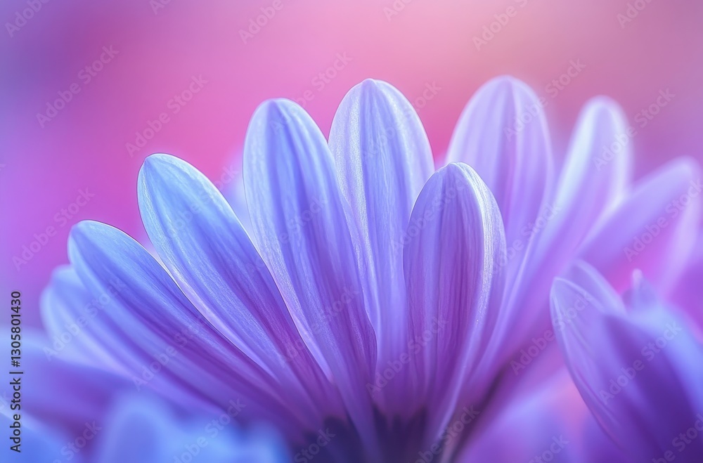 Fototapeta premium Close-Up of Delicate Purple Flower Petals with Soft Gradient Background Evoking a Serene and Dreamy Atmosphere in Nature Photography