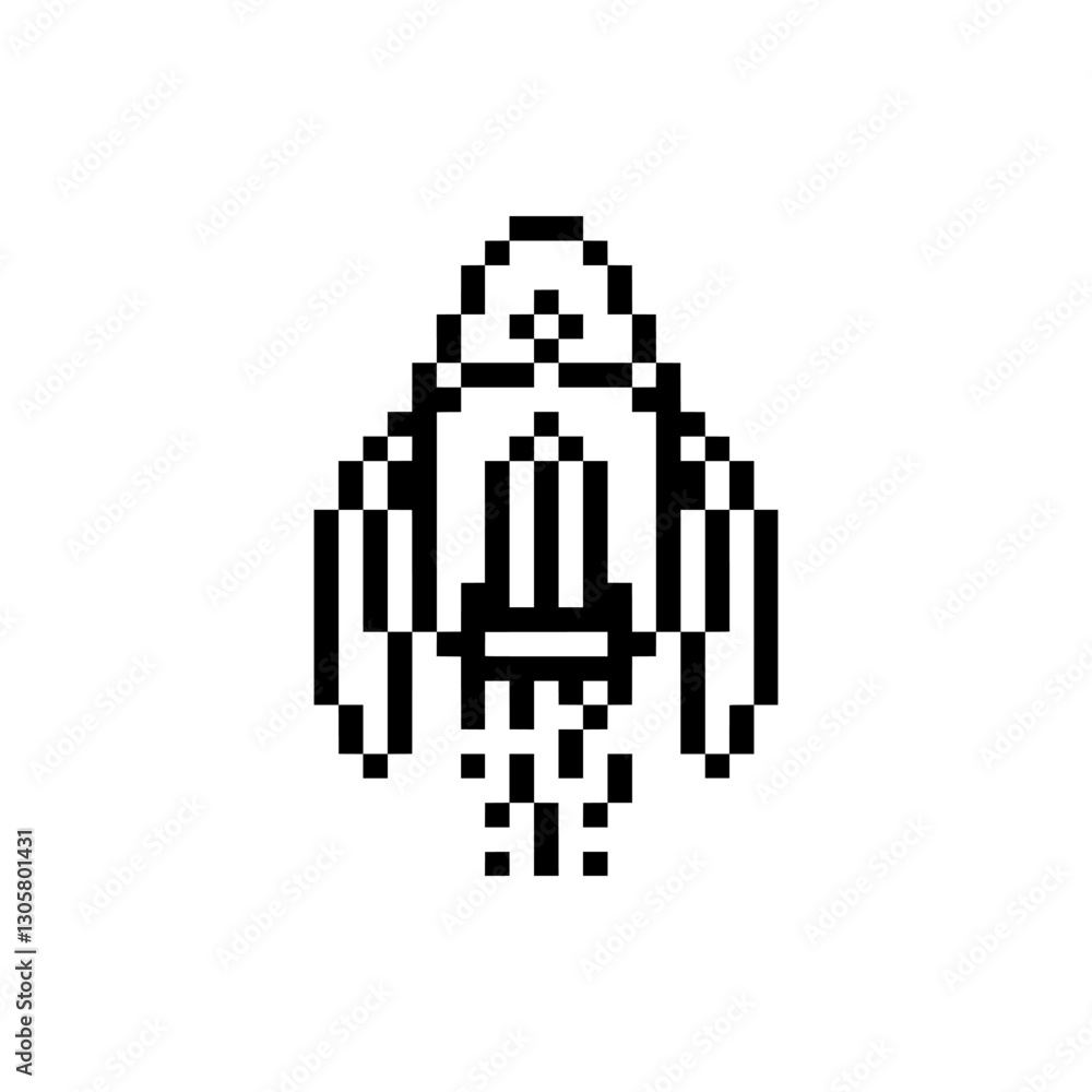 Fototapeta premium rocket vehicle design pixel art