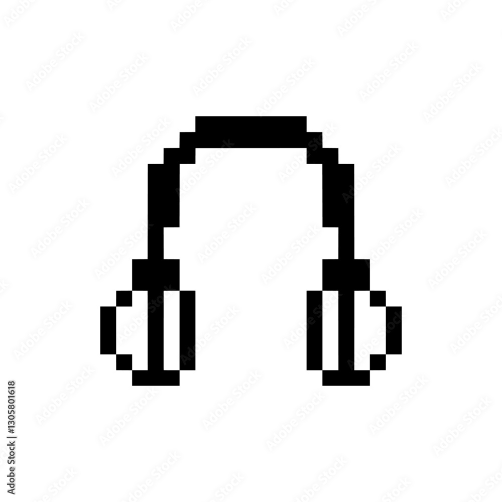 headphone retro design pixel art headphone retro design pixel art