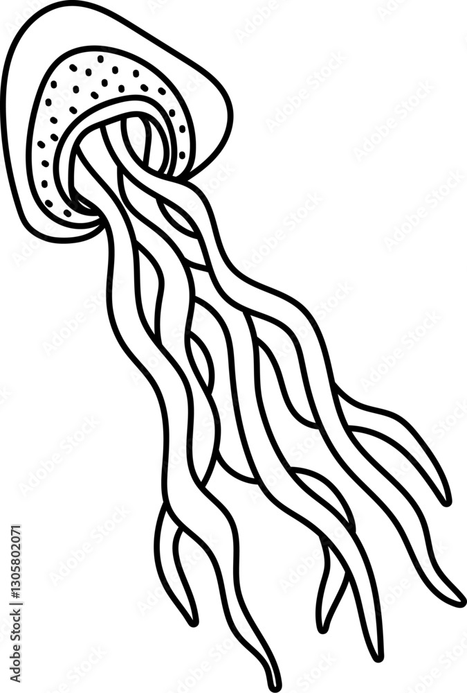 Naklejka premium Doodle Jellyfish Creature