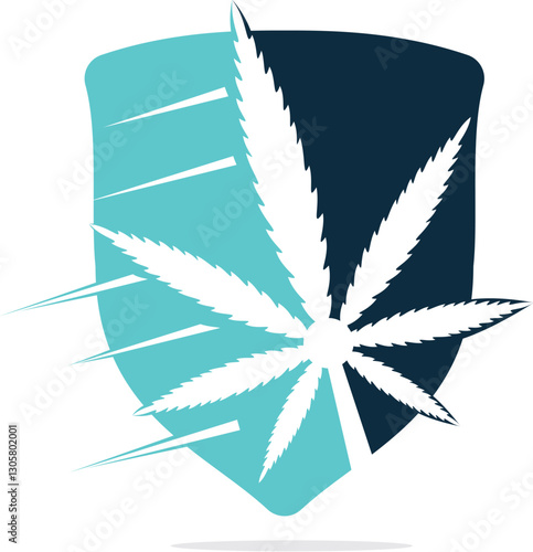 Cannabis leaf vector logo design. Marijuana leaf logo design template vector illustration.