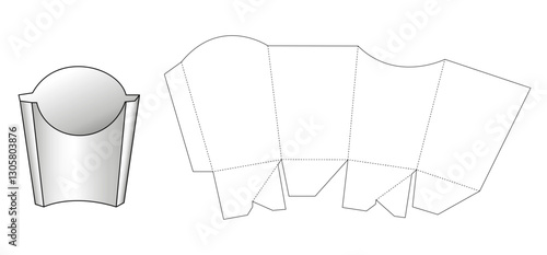 French fries box template