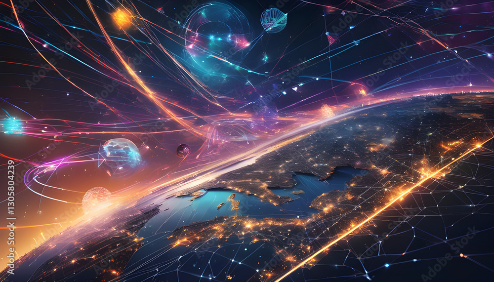 Obraz premium Global Network Nexus
