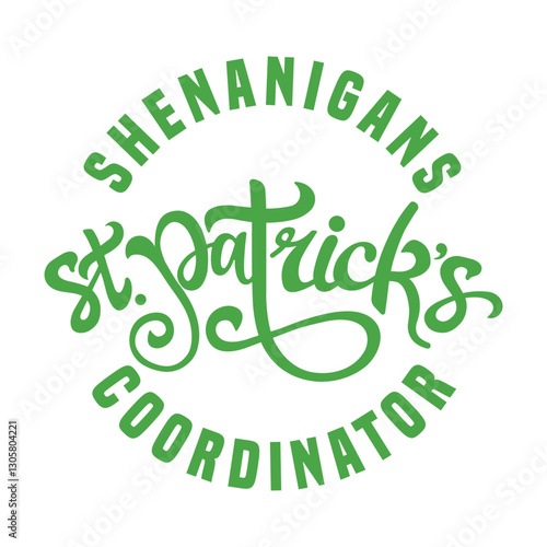 shenanigans coordinator vector design for shirt,Lettering text print for cricut,Retro design for shirt St Patrick's day.