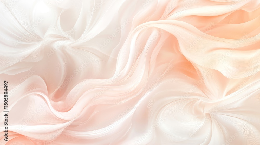 Obraz premium Soft pale peach and ivory swirls, delicate and airy with flowing seamless patterns