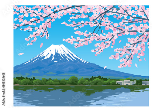 桜と富士山