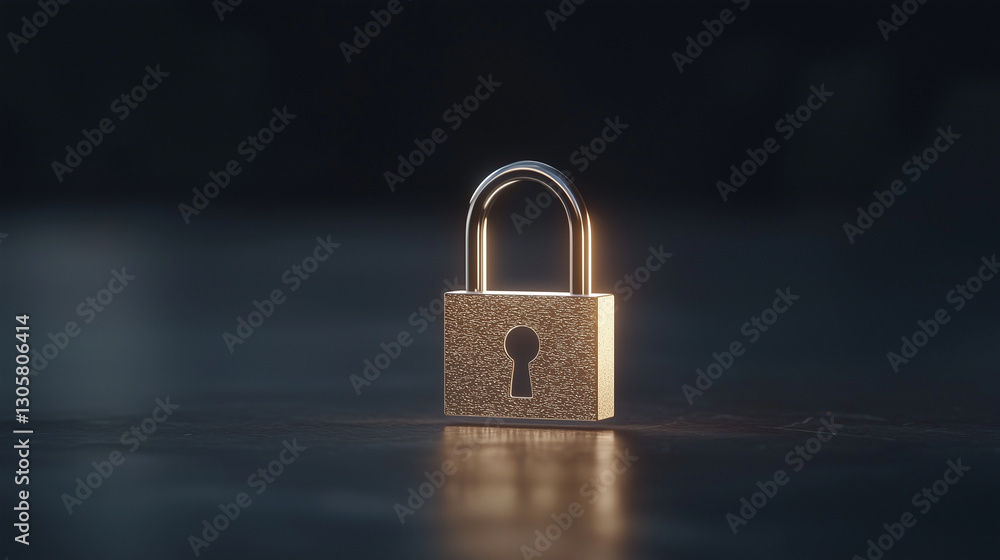 Fototapeta premium Digital Padlock Icon on Virtual Screen for Data Privacy and Security