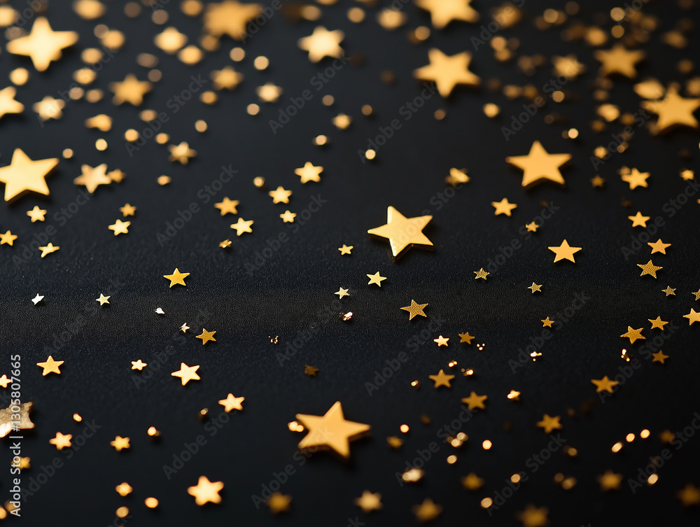 Golden Starry Night: Luxurious Dark Background with Scattered Glittering Stars sky shiny space event Golden Starry Night: Luxurious Dark Background with Scattered Glittering Stars sky shiny space event