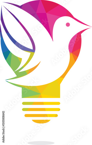 Bird light bulb logo design. Creative idea concept design.