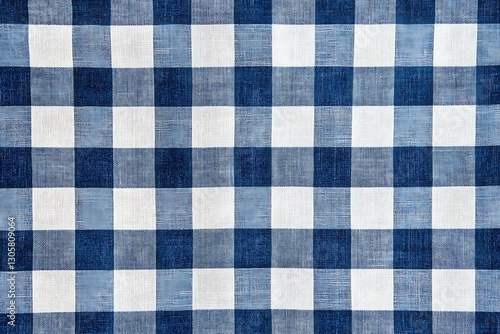 Blue and White Gingham Fabric Texture (1)