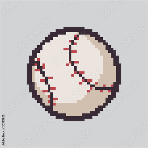 Pixel art illustration Baseball. Pixelated Baseball Ball. White Baseball Ball  Icon pixelated for the pixel art game and icon for website and video game. old school retro.