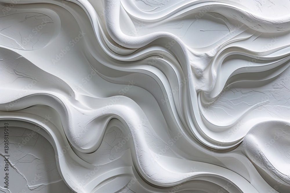 Obraz premium Textured Crisp White Canvas with Elegant Flowing Lines and Modern Design