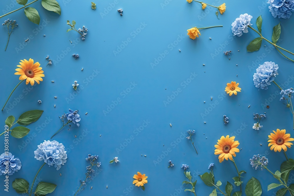 Fototapeta premium Vibrant Sky Blue Solid Background Texture for Uplifting and Joyful Design