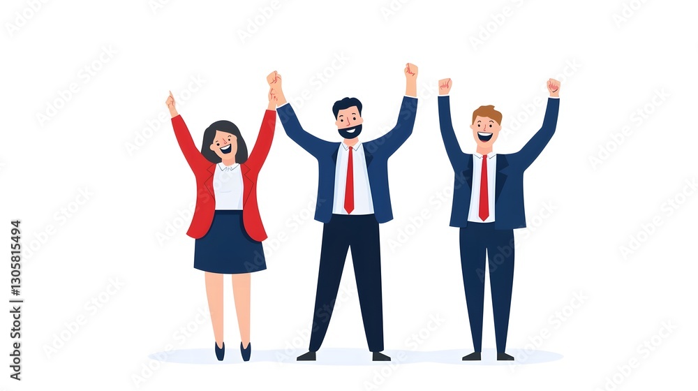 Enthusiastic Business Team Celebrating Leadership and Motivation Enthusiastic Business Team Celebrating Leadership and Motivation