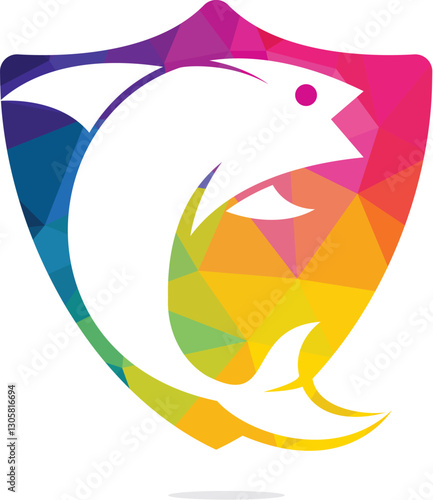 Fish vector logo design. Fishing logo concept.	