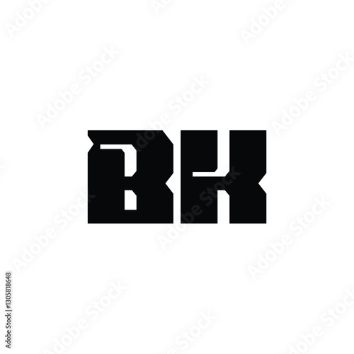 BK monogram logo design letter text name symbol monochrome logotype alphabet character simple logo