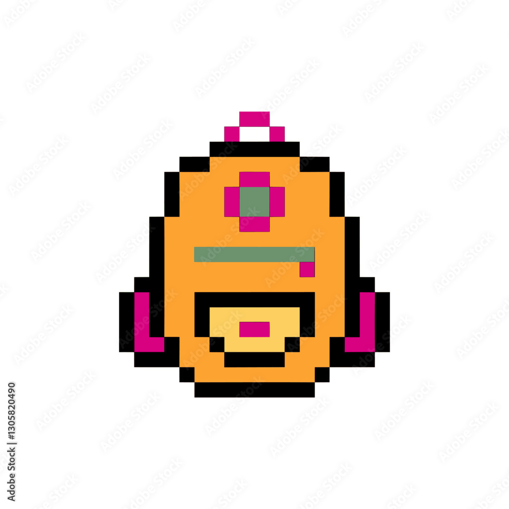 Fototapeta premium retro backpack cute pixel art