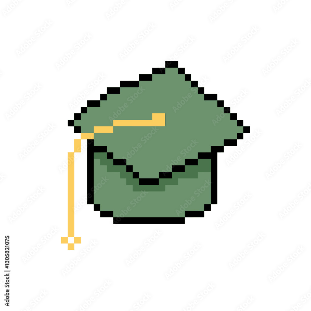 Fototapeta premium graduation cap design pixel art
