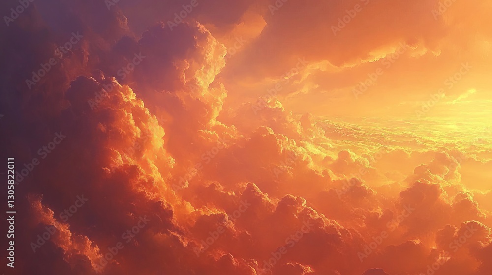 Fototapeta premium Warm amber and copper clouds, glowing and rich with subtle transitions