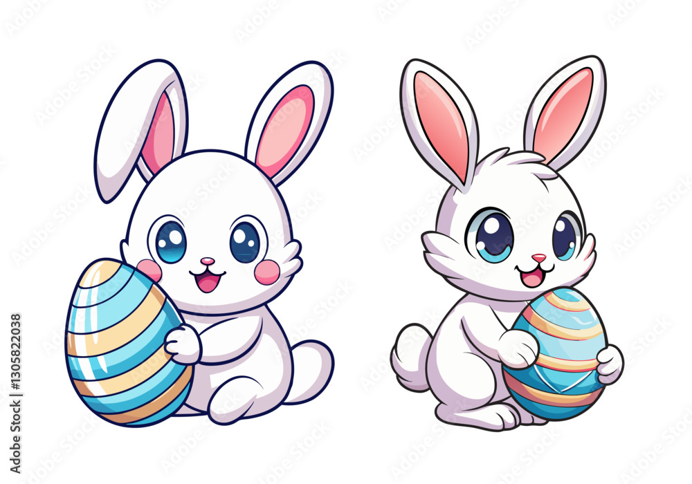 Fototapeta premium cute bunny for easter day .vector illustration