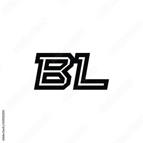 BL monogram logo design letter text name symbol monochrome logotype alphabet character simple logo