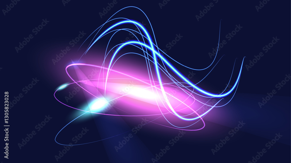 Motion lighting effects. Fast high speed lines. Abstract light trails. Banner design web page poster.