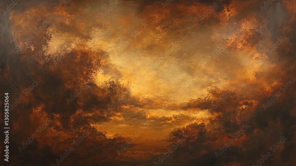 Fototapeta premium Warm copper and amber clouds, glowing and rich with subtle glossy transitions