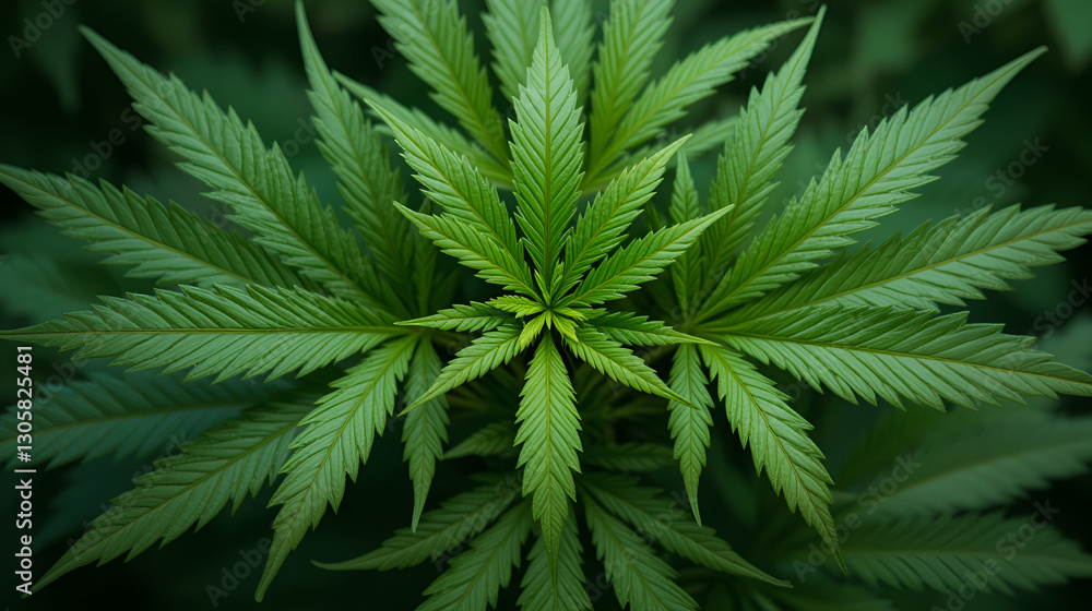 Triple cannabishemp leaves arrangement 3-leaf structure Triple cannabishemp leaves arrangement 3-leaf structure
