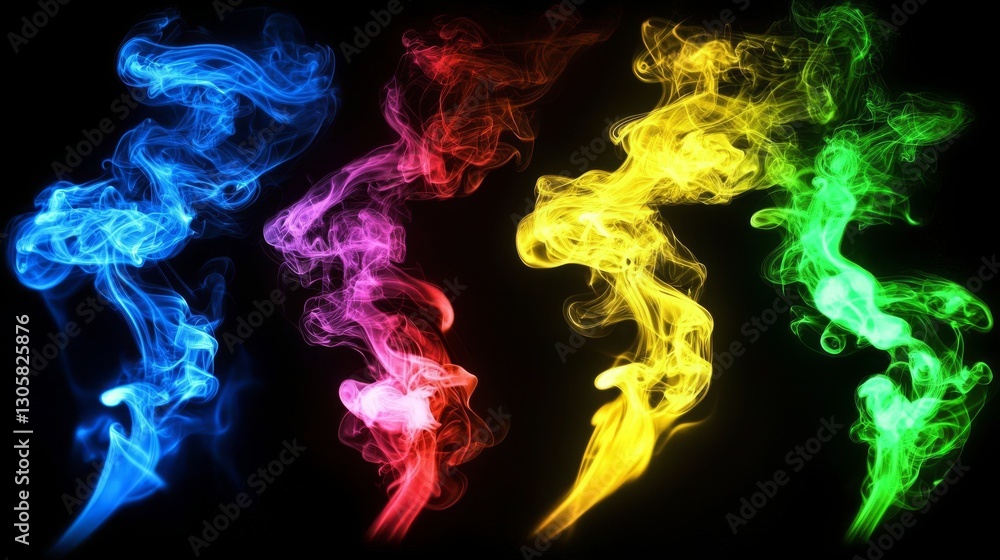 Fototapeta premium Vibrant Colorful Smoke Abstract Design