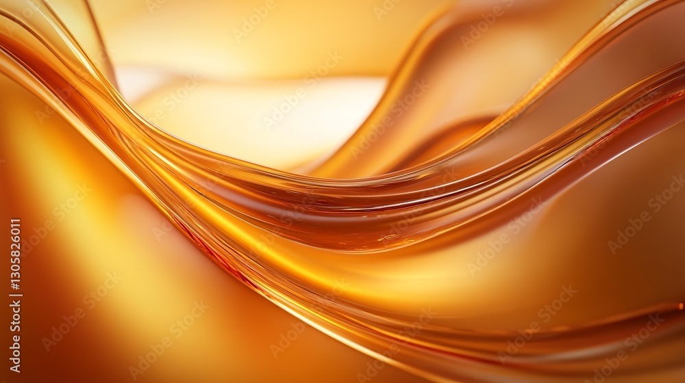 Fototapeta premium Warm copper and amber fluid texture, glowing and rich abstract design