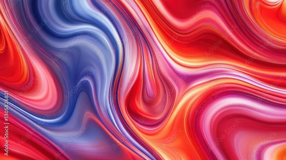 Obraz premium Swirling abstract art features a vibrant colorful blend of shades