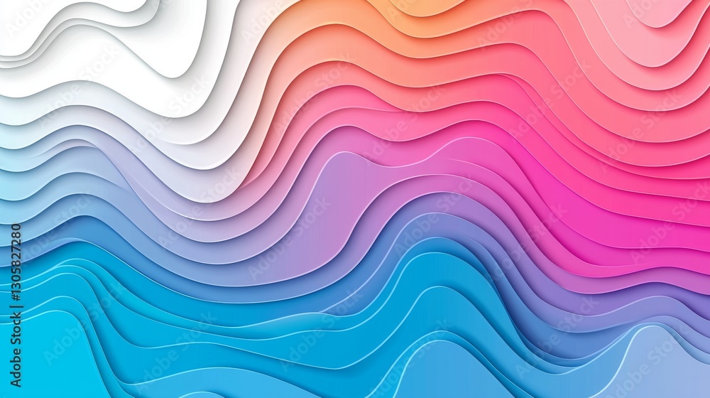 Fototapeta premium Colorful Paper Cut Wave Background Design