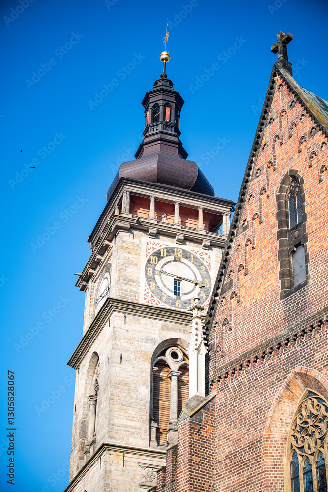 Hradec Kralove, Czech republic - February 20, 2025. White Tower and Cathedral of Holy Spirit Hradec Kralove, Czech republic - February 20, 2025. White Tower and Cathedral of Holy Spirit