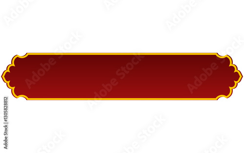 Aesthetic red text box with gold border