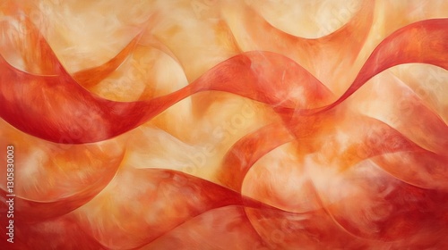 Warm coral and amber swirls, glowing and rich with subtle glossy transitions
