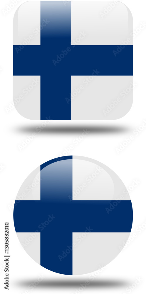 square and circullar 3d look flag offinland country square and circullar 3d look flag offinland country